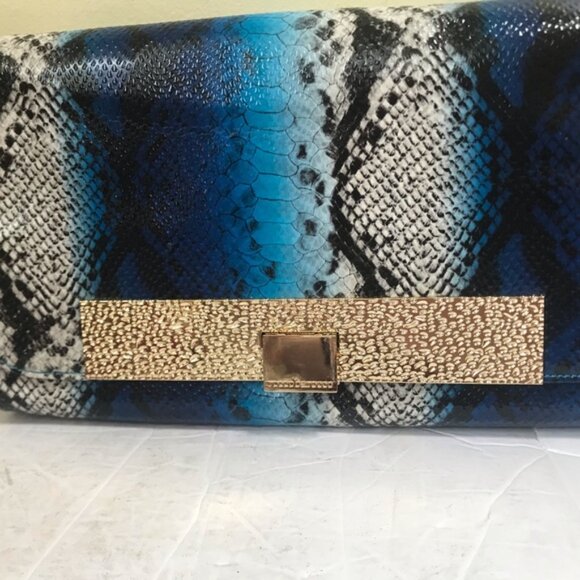 Roccobarocco NEW Clutch Bag Animal Snake Print Large Shoulder Purse Logo Vegan - Picture 4 of 16